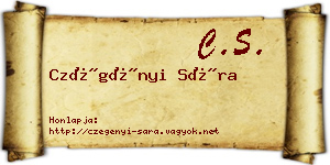 Czégényi Sára névjegykártya
