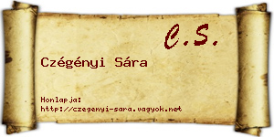 Czégényi Sára névjegykártya